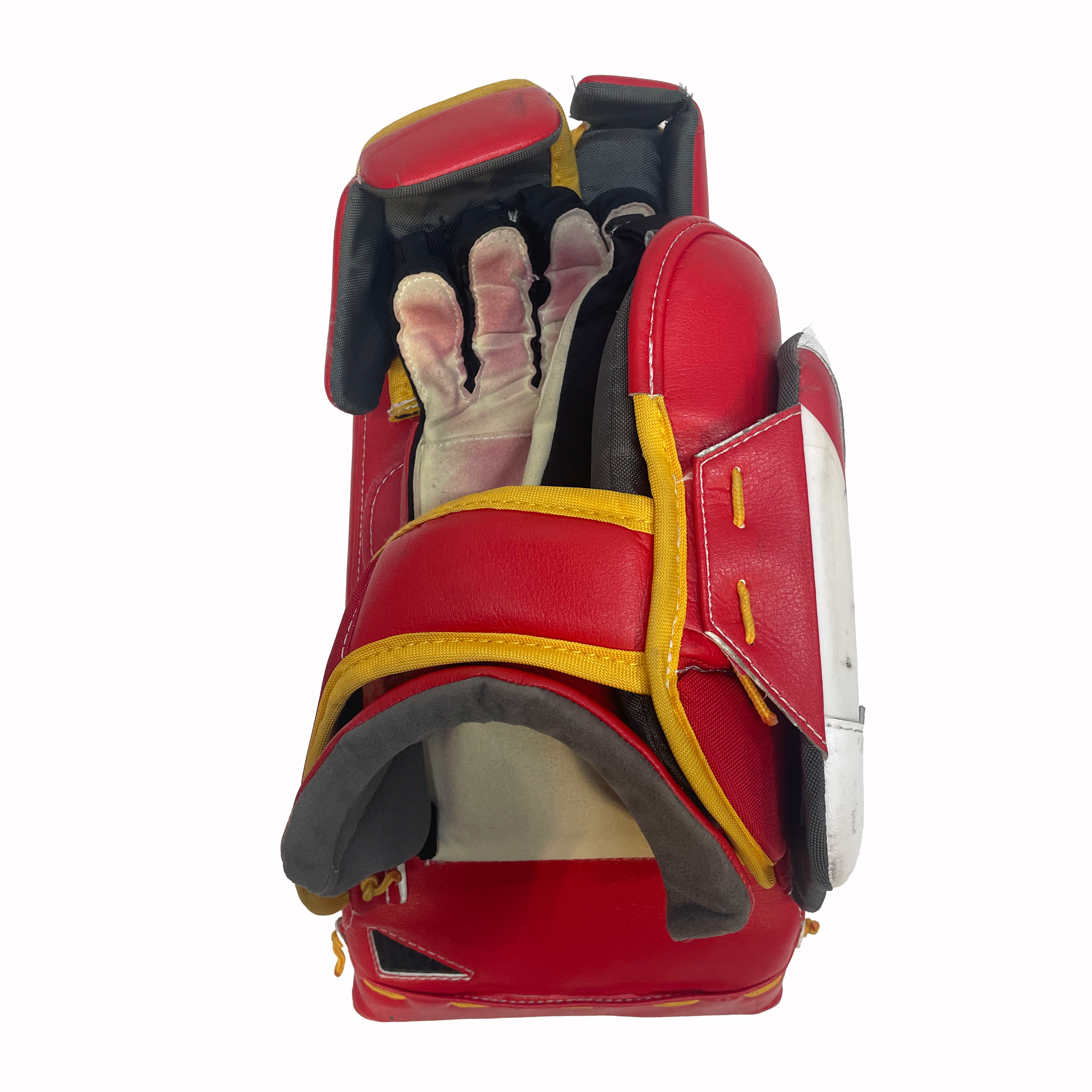 Bauer Supreme Shadow - Bloqueur de gardien de but Pro Stock d'occasion (blanc/rouge/jaune)